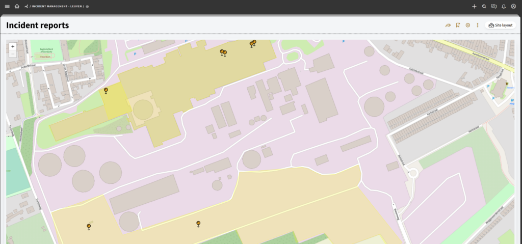 With site map you can now see on a visual representation of your plant where incidents have occured.